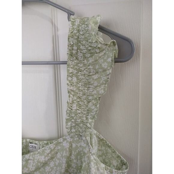 J. Crew Green White Floral Ruffle Strap Cropped Tank. Size XL - Picture 5 of 9